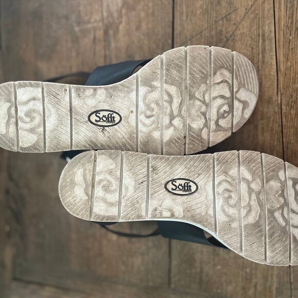 W8 Black Leather Söfft Mirabelle Sandals - Picture 5 of 6